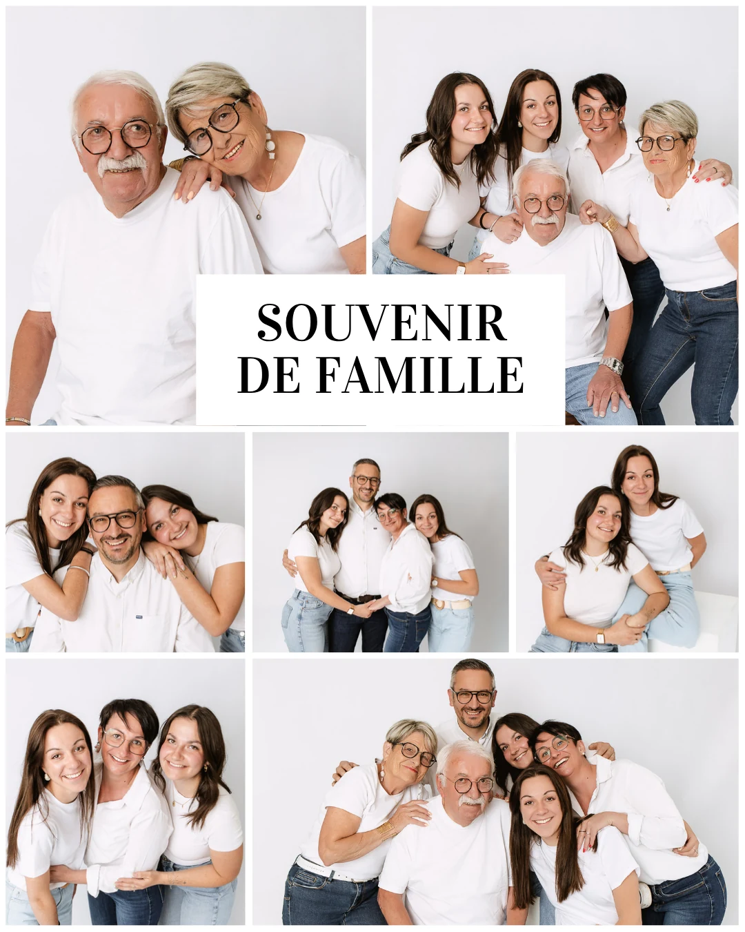 Parents et leur jeune enfant réunis pour un portrait de famille au studio Elisa Baron Angers