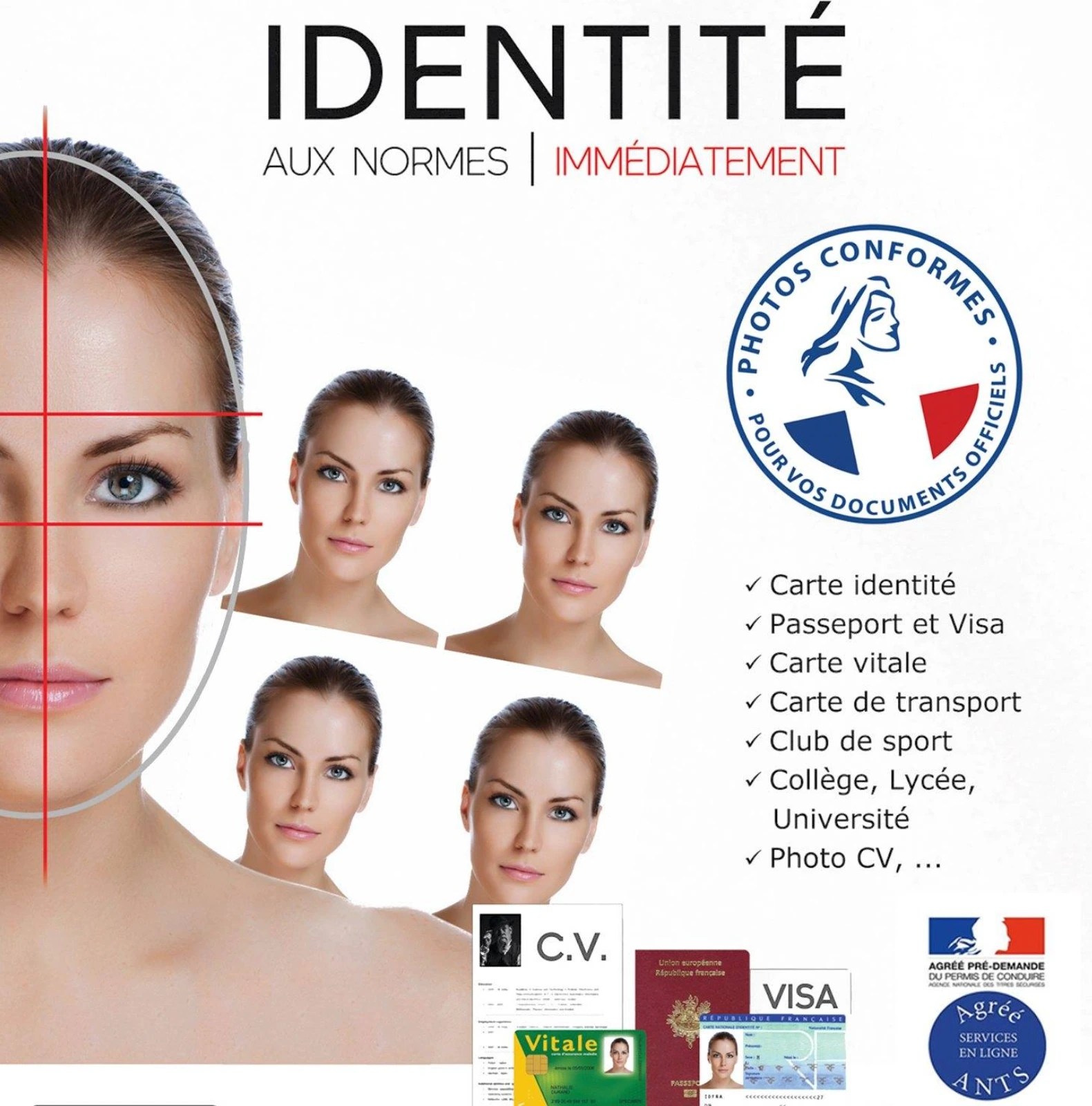 Photos d’identité aux normes : documents officiels, carte Vitale, transport, scolarité et CV